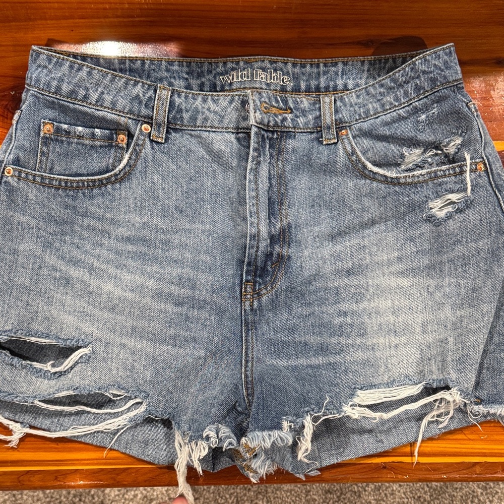 Wild Fable Blue Distressed Jean Shorts